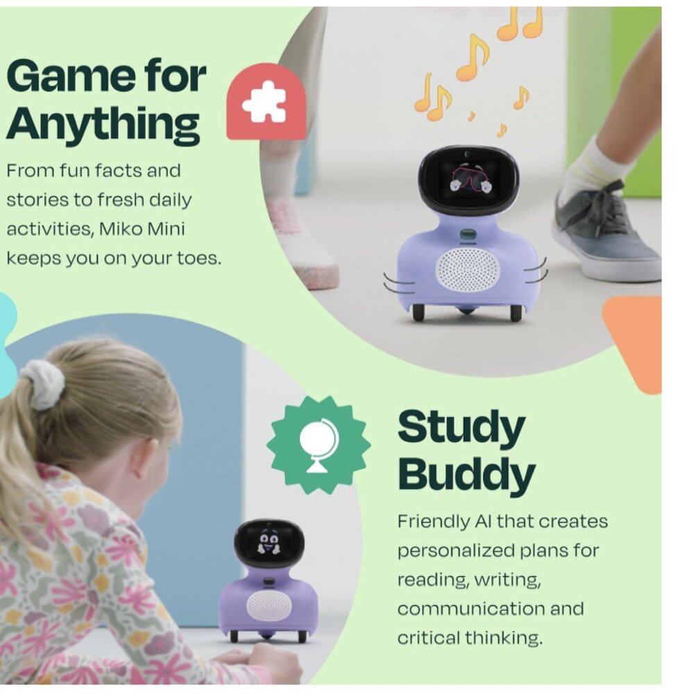 Miko Mini AI Interactive Robot - Purple - STEAM Learning, Coding & Games - Picture 8 of 10
